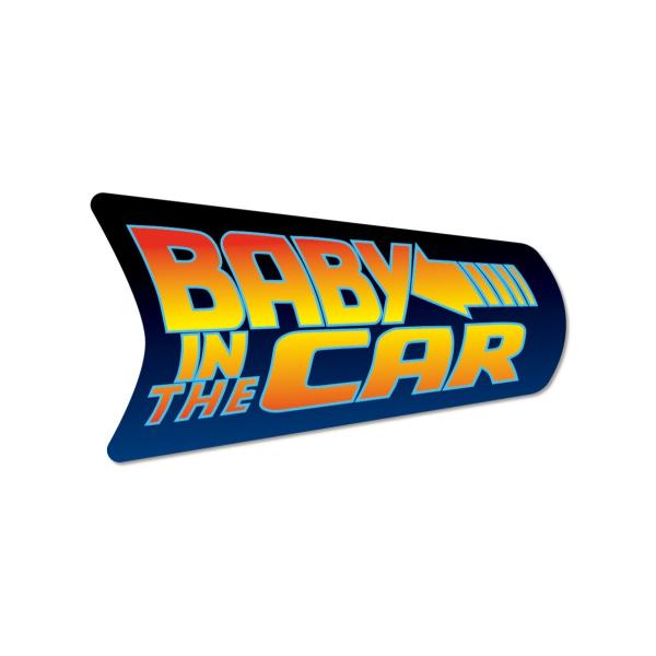 BABY IN CAR ステッカー バックトゥザフューチャー 風 赤ちゃんが乗ってます ベビーインカ...