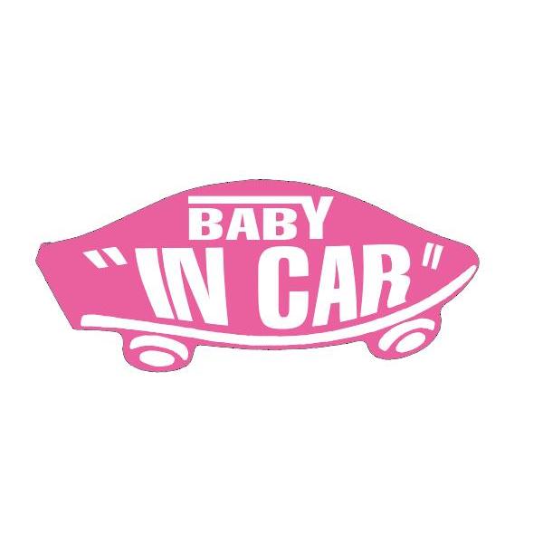 BABY IN CAR ステッカー ピンク 赤ちゃんが乗ってます ベビーインカー スケボー 車 シー...