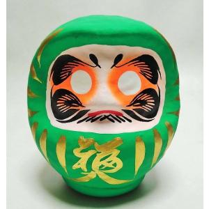 緑の福だるま；才能開花・健康祈願・信頼・安心など カラーだるま 緑 4号 サイズ 12cm 福入だる...
