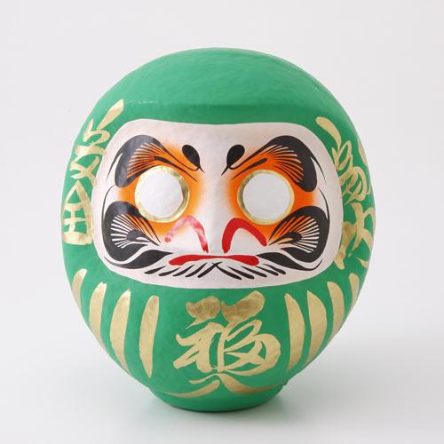 緑の福だるま；才能開花・健康祈願・信頼・安心など カラーだるま 緑 7号 サイズ 24cm 福入だる...