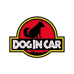 DOG IN CAR ステッカー ジュラシックパーク風 ダックスフント
