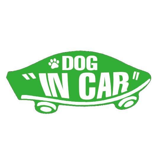 DOG IN CAR ステッカー 緑 グリーン わんちゃんが乗ってます ドッグインカー ワンちゃん ...