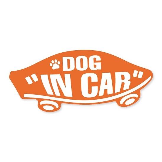 DOG IN CAR ステッカー オレンジ色 わんちゃんが乗ってます ドッグインカー ワンちゃん 犬...