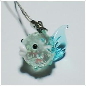 蓄光ガラス ストラップ ハリセンボン 蓄光 夜...の詳細画像1