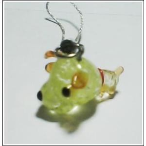 蓄光ガラス ストラップ イヌA 蓄光 夜光 光...の詳細画像1