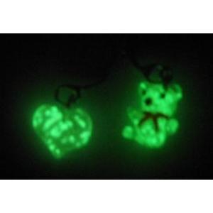 蓄光ガラス ストラップ Wクマ 蓄光 夜光 光...の詳細画像2