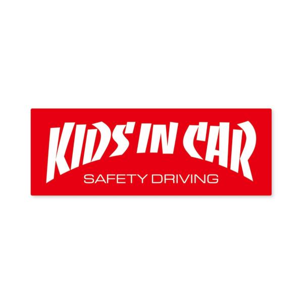 KIDS IN CAR ステッカー 赤×白 レッド×ホワイト こどもが乗ってます キッズインカー ス...