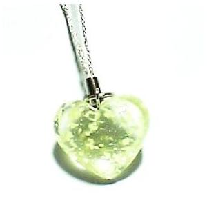 蓄光ガラス ストラップ クリアハート 蓄光 夜...の詳細画像1