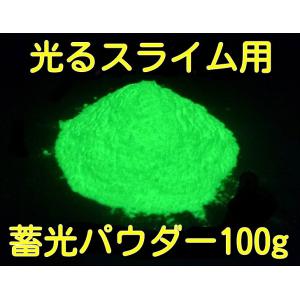 スライム用 蓄光パウダー グリーン 100g エコノミータイプ 蓄光 光るスライム｜gppro