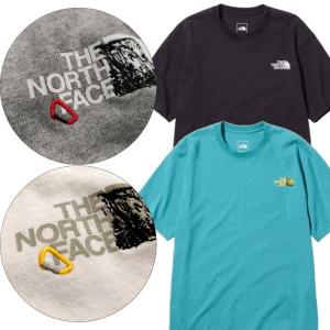 THE NORTH FACE ザノースフェイス S/Sエンブロイドロゴティーシャツ NT32247 メンズ Tシャツ 半袖 ロゴ ワンポイント カラビナ ホワイト ブラック グレー｜gpstore
