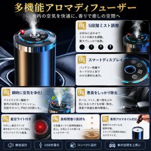 アロマディフューザー 車用 水なし芳香剤 コー...の詳細画像5