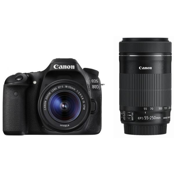 Canon デジタル一眼レフカメラ EOS 80D ダブルズームキット EF-S18-55 IS S...