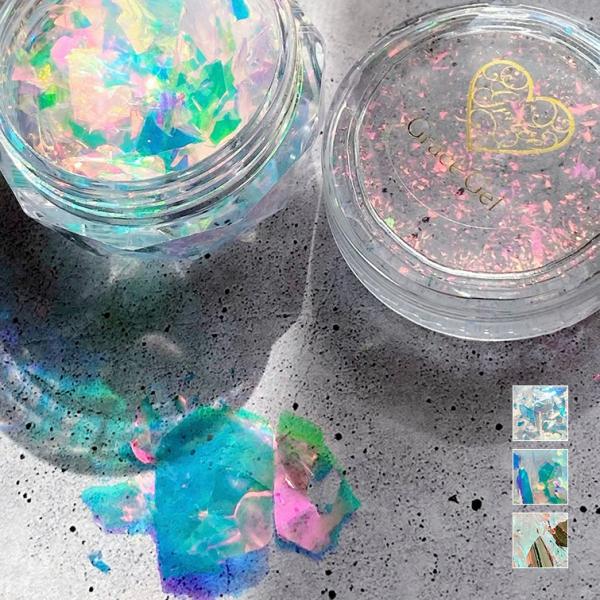 オーロラネイル オーロラに輝くクリアフレーク  オーロラオパールフレーク0.2g 1〜4