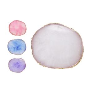 ゴールドフレーム＆天然貝/天然石風のパレット！ナチュラルストーンプレート