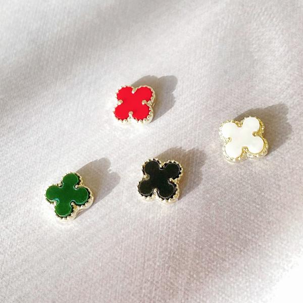 ネイルパーツ ジュエリーパーツ ネイルアート マーブルクローバー 4個