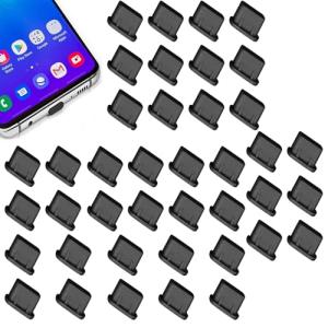 LeTradeJP USB Type-Cポート防塵保護カバー・キャップ 40個入り 充電穴 防水 防塵カバー ブラック