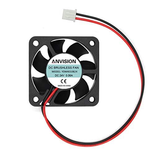 ANVISION DC 24V 40mm x 10mmブラシレス冷却ファン、デュアルボールベアリング