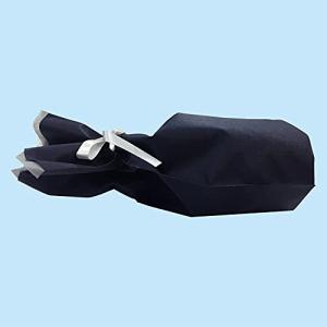 ラッピング用 不織布リボン付き巾着袋 ネイビー...の詳細画像3