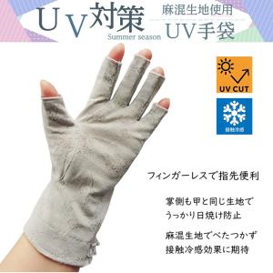 UV手袋 UVカット手袋 フィンガーレス 紫外...の詳細画像2