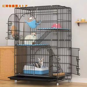 2023 猫ケージ1段 2段 幅 コンパクト ハンモック キャスター付き 猫用ケージ キャットケージ 猫