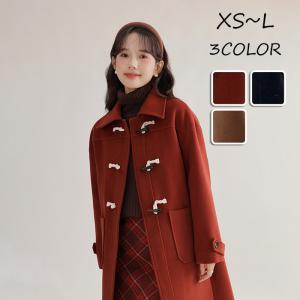 ダッフルコートショート丈コート レディース チェスターコート 長袖