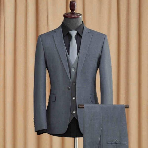 １ボタンスリムスーツ ビジネススーツ シングル メンズスーツ 紳士服 suit ベスト付き  メンズ...