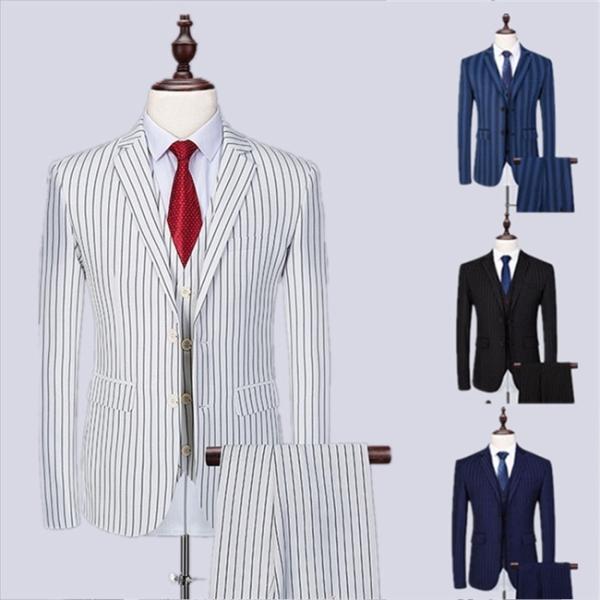 縦縞スーツ フォーマル 2ボタンスリムスーツ ビジネススーツ シングル 8カラー選べる 紳士服  3...