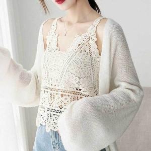 キャミソール 透け感 クロシェ編み ビスチェ ...の詳細画像1