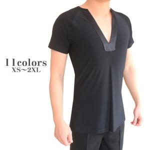 S~2XL 春夏 男性社交ダンス衣装 競技着 半袖 メンズ ラテンダンス用