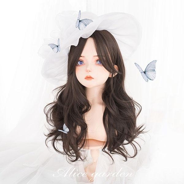 ウィッグ フルウィッグ ロングカール カールウィッグ 巻き毛 ロリータ デイリーウィッグ ブラウン ...