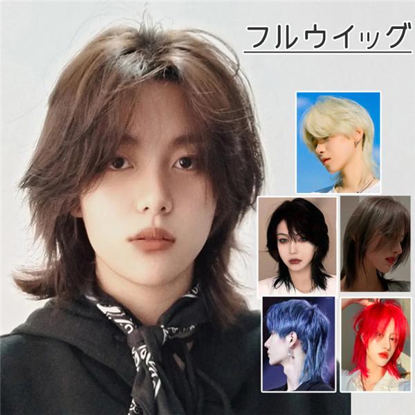 フルウィッグ メンズ 短髪 インナーカラー かつら ウィッグ 自然 ショートウィッグ ショートヘア ...