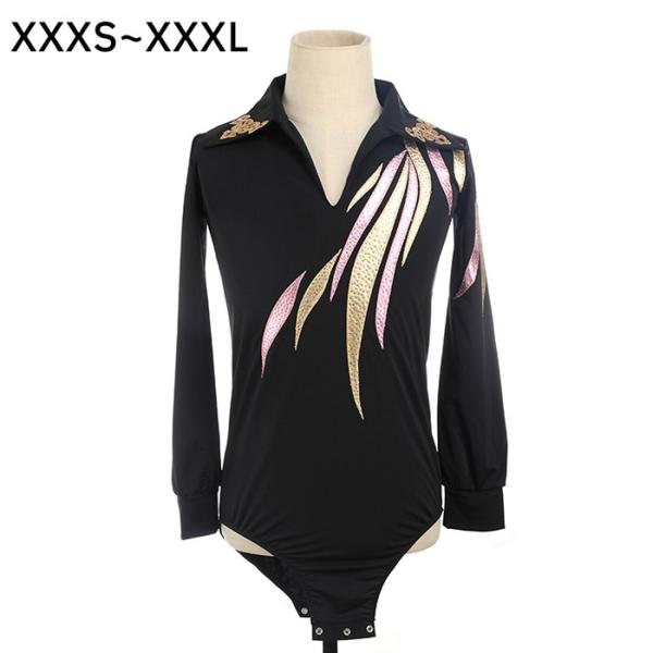 フィギュアスケート 衣装 子供 男の子 メンズ トップス  ブラック 黒 アイスダンス アイススケー...