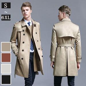 大きいサイズ トレンチコート メンズ 男性用 ベルト付 春秋冬 欧米風