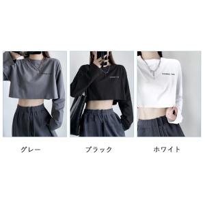 ショート丈 スウェット トップス レディース ...の詳細画像1