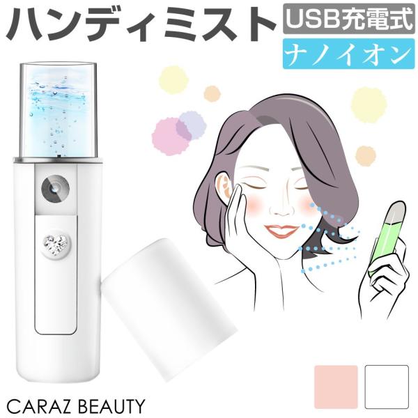 ハンディミスト ナノイオン 容量20ml 充電式 全2色 CE-HDMPW 加湿器 スチーマー 小型...