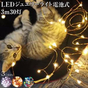 ジュエリーライト 3ｍ 30灯 電池式 全3色 FW-LED3M | ネコポス 送料無料 | ライト LED イルミネーション 電飾 led 飾り付け インテリア｜gracetrim2