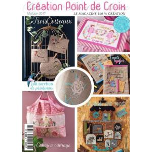 Creation Point de Croix No.64 2017年 5月・6月号 クロスステッチ刺繍図案集 フランス輸入雑誌｜gracew