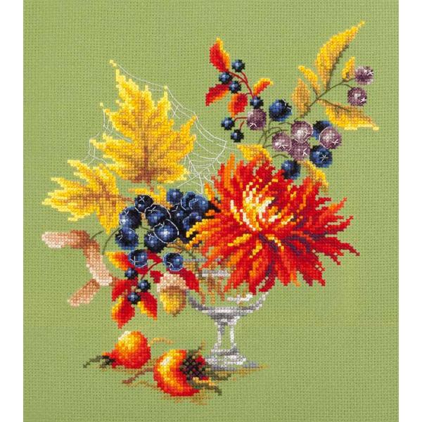 クロスステッチ 刺繍 キット マジックニードル Magic Needle 秋の花束 14ct 植物