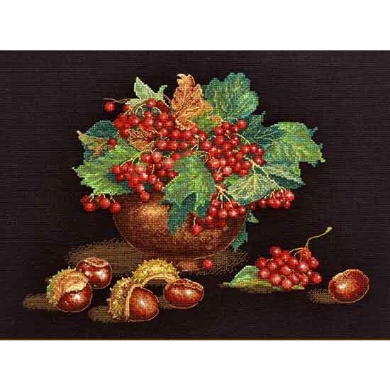 メール便送料無料 クロスステッチ刺繍キット オーブン OVEN 秋のブルース 14ct 植物 静物