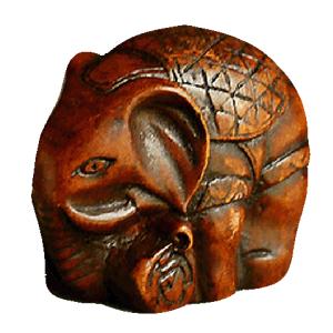 マグネットのピンクッション　子ぞう　マホガニー