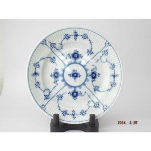 ロイヤルコペンハーゲン ディープ プレート ブルーフルーテッド プレイン