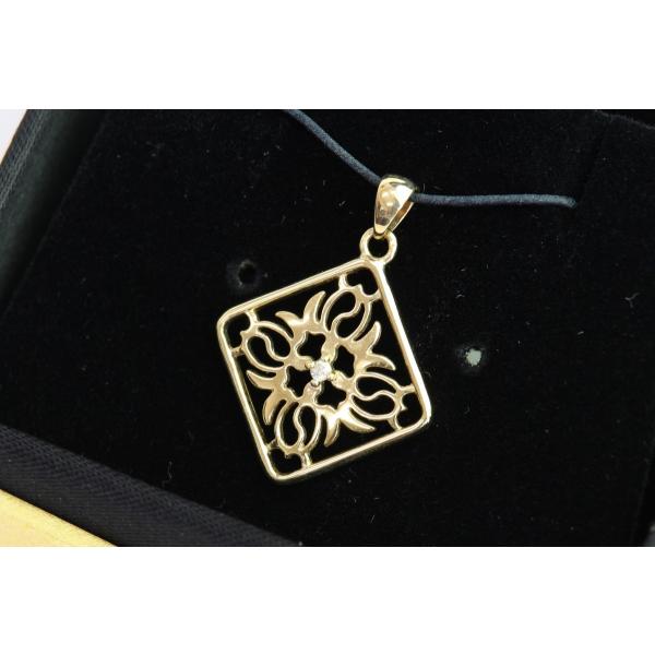 マウイダイバーズジュエリー ペンダントトップ 14K イエローゴールド タートルキルト