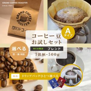 お試し飲み比べ [Bタイプ] 自家焙煎 ブレンドコーヒー豆100g×5種 500g