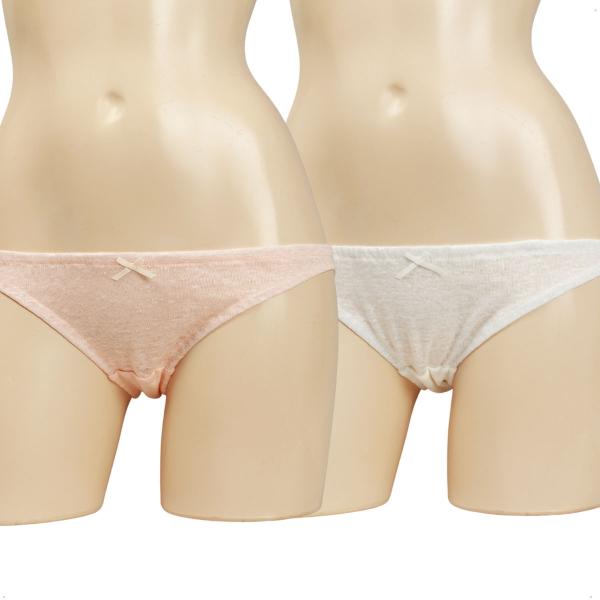 レディース ムラ糸リネンニッ天竺 麻素材 ショーツ  ローライズ パンティー ビキニ スキャンティー