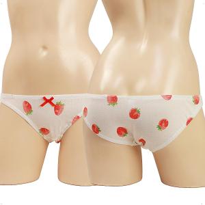 レディース バンブーレーヨン 苺プリント ニット...の商品画像