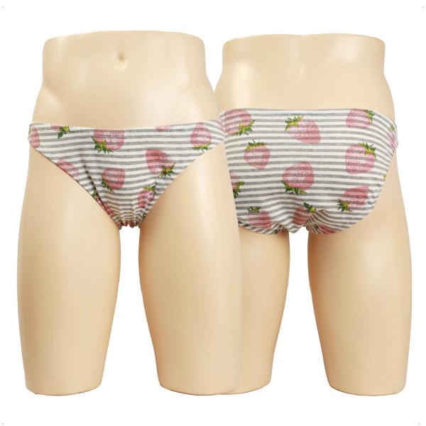 メンズ ももいちご×グレーボーダー 天竺ニット インゴム ショーツ コットン インナー かわいい 小...