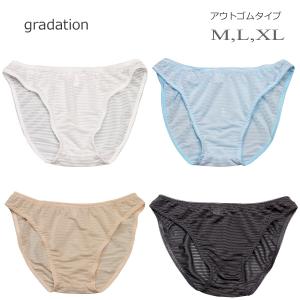 シースルーボーダー メンズショーツ スケスケ 縞パン パンティ XL・大きいサイズ 男性 下着 インナー ビキニ メール便