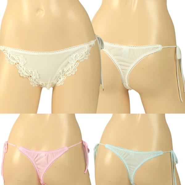 トリコットケミカルレースサイドヒモ Tバックショーツレディースパンツ ショーツ インゴム パンティ ...