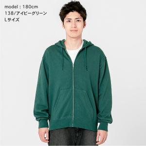 パーカー メンズ 厚手 無地 ジップアップ 綿...の詳細画像5