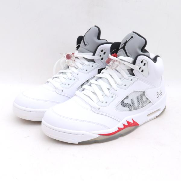 未使用 27.5cm NIKE × SUPREME AIR JORDAN 5 RETRO ホワイト ...